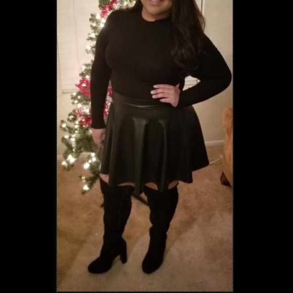 NWOT Torrid BLACK FAUX SUEDE STRETCH CORSET OVER-THE-KNEE BOOT Extra Wide Fit 11 - Picture 13 of 15